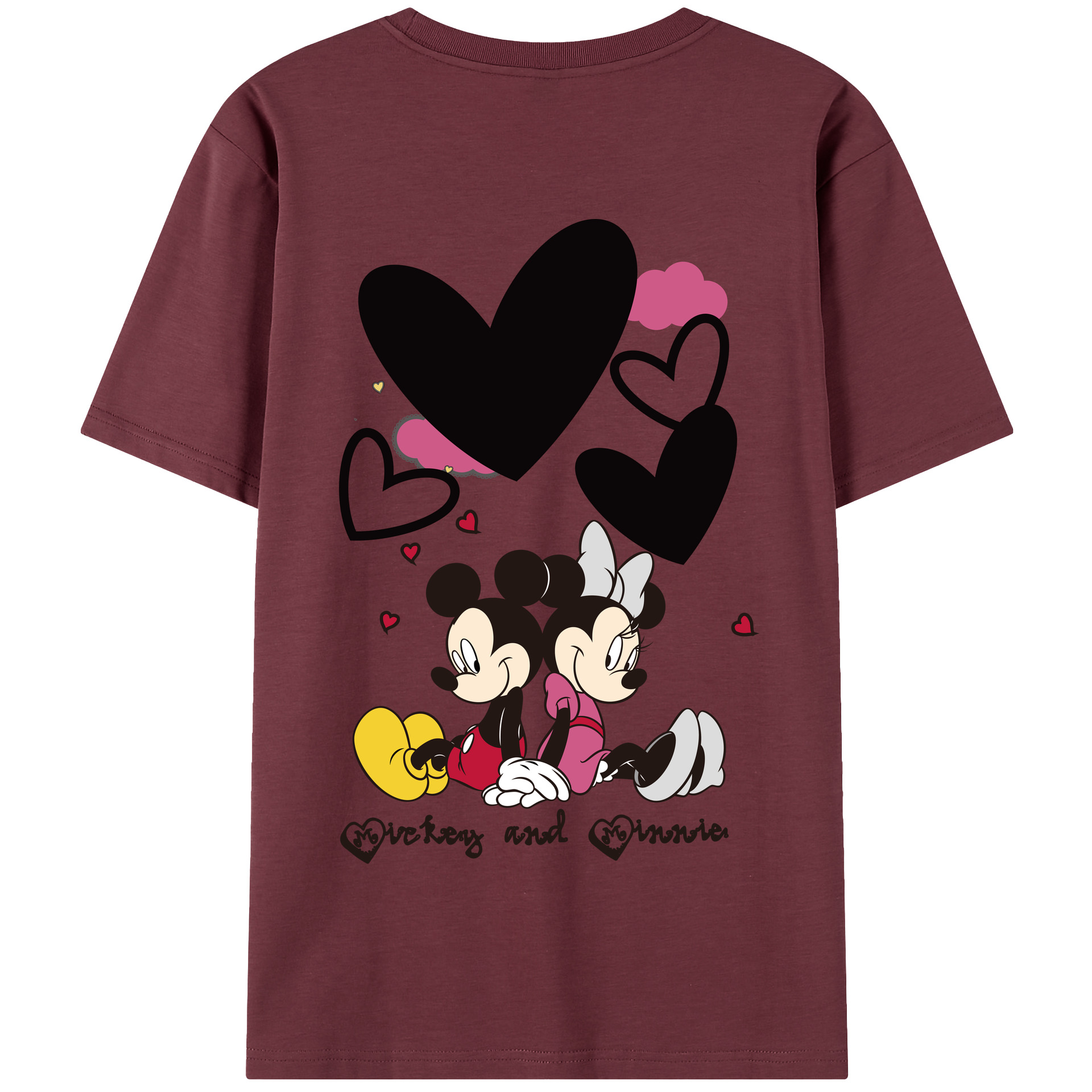 （画像用） ミッキーマウス Mickey Mouse 綿100％半袖Tシャツ（背面プリント）